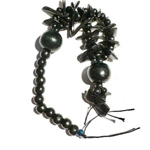 14” Strand Artisan Crafted Black Wooden Beads